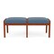 Lesro Lenox Wood 2 Seat Bench Wood Frame, Cherry, MD Titan Upholstery LW2001 - alternate 1